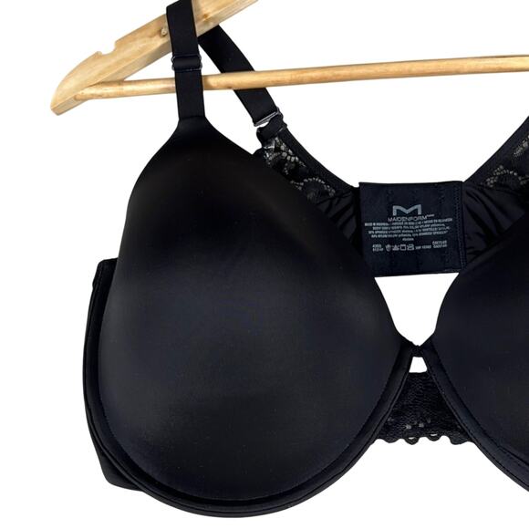 Maidenform One Fab Fit T-Shirt Bra Womens 44DD Black Underwire Full Coverage - Picture 3 of 5
